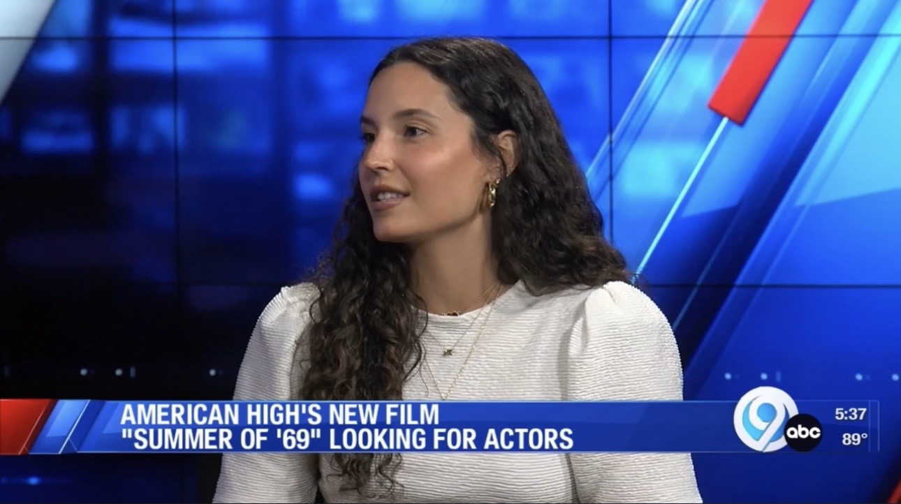 Axelle Azoulay being interviewed on television about Summer of 69